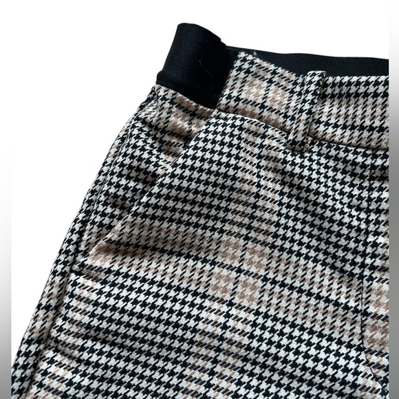 Tan Black & White Gingham Plaid slacks - ankle length size 2 - Picture 3 of 5